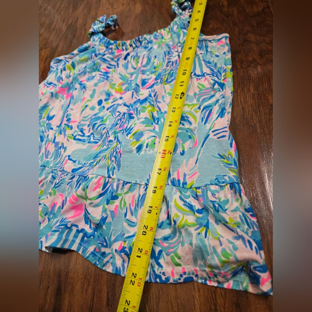 Lilly Pulitzer Floral Beachy Loro Top In Blue Ibiza Cabana Cocktail XS - Picture 6 of 6